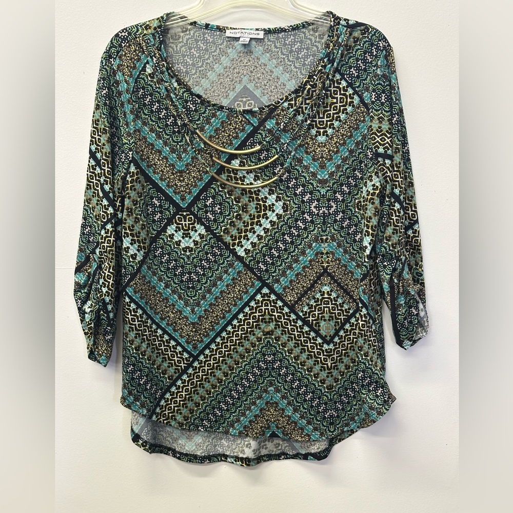 Notations Multicolor Geometric Blouse